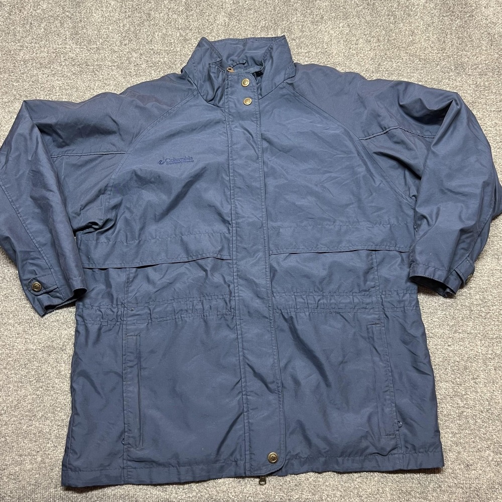 Columbia Jacket Womens Large Blue Full Zip Lined Windbreaker Outdoor Casual
